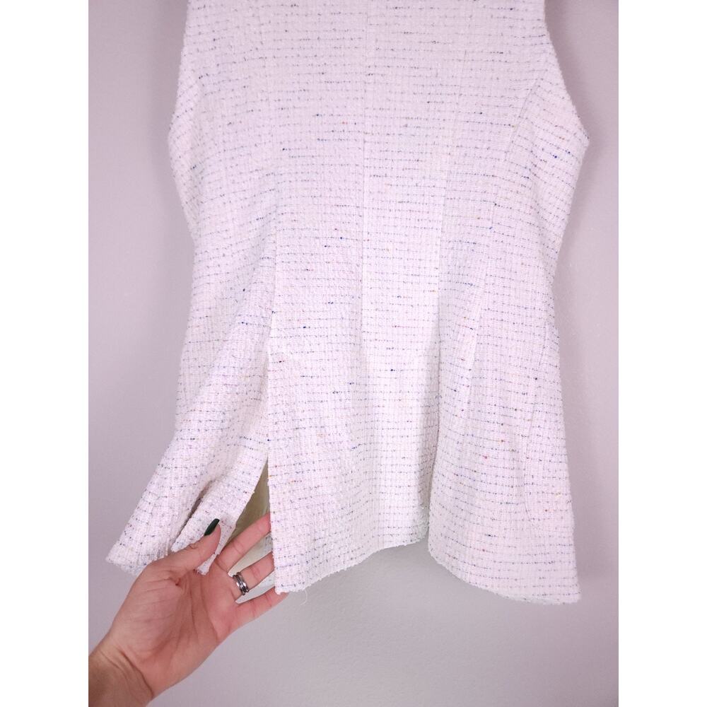Maeve Anthropologie Tweed Sleeveless Vest Top S White Multicolor - Picture 12 of 13